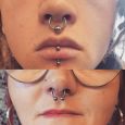 Mor och son med diverse nygjorda piercingar
